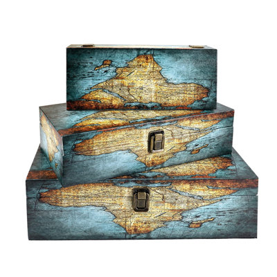 Wooden Storage Box Set of 3