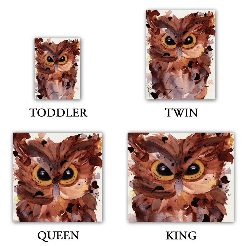 Ensemble de housse de couette petit duc hibou, 1 housse simple + 1 taie standard