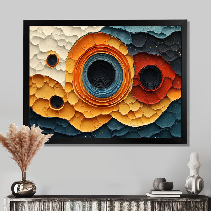 Mauldin - Abstract Large Wall Art, Cadre simple, Noir, noir, noir, noir, H 12 po x l 20 po