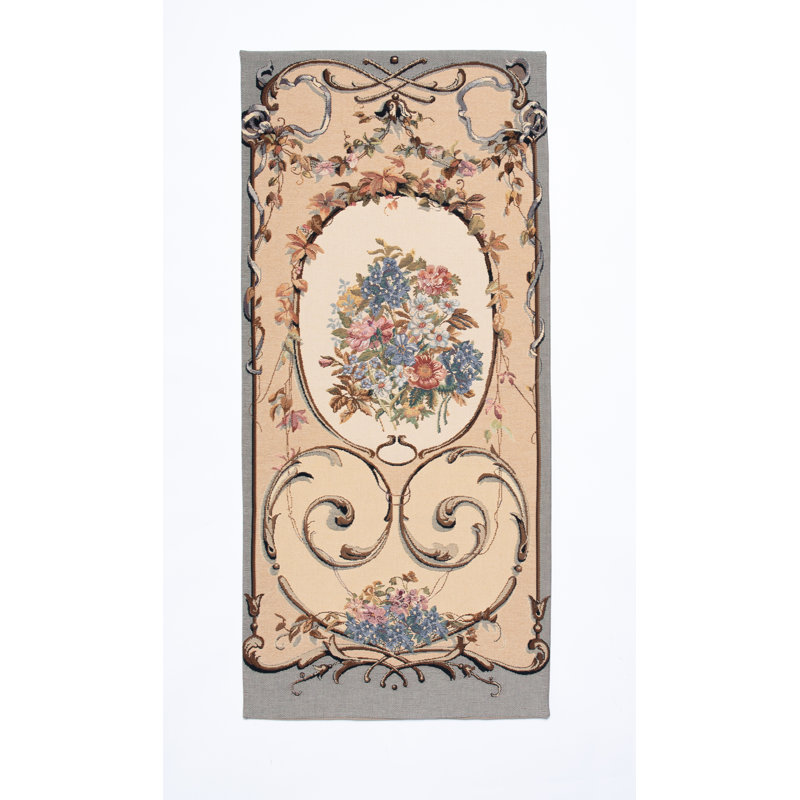 Tapisserie Guirlandes de fleurs II, Beige