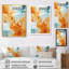 Encre liquide orange vif et turquoise, art abstrait - formes abstraites-343143690-343143694