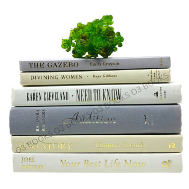 Grey & Ivory Decor Stack of Books Decorative Designer Books 