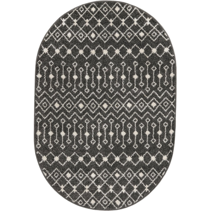 Abstract Indoor Rug, Oval 4' x 6'