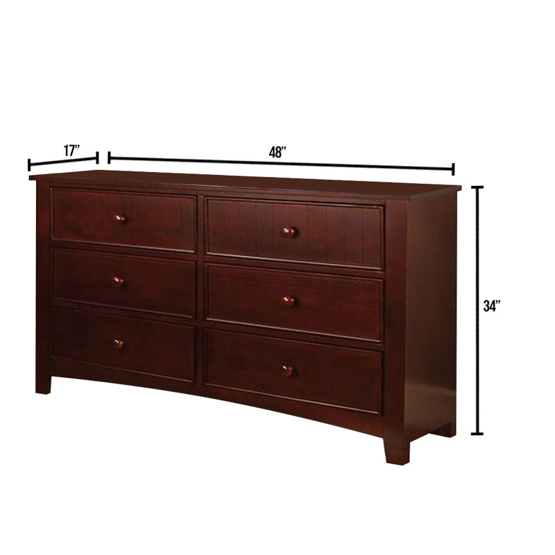 Wapakoneta 48'' W 6 - Drawer Dresser, Cherry