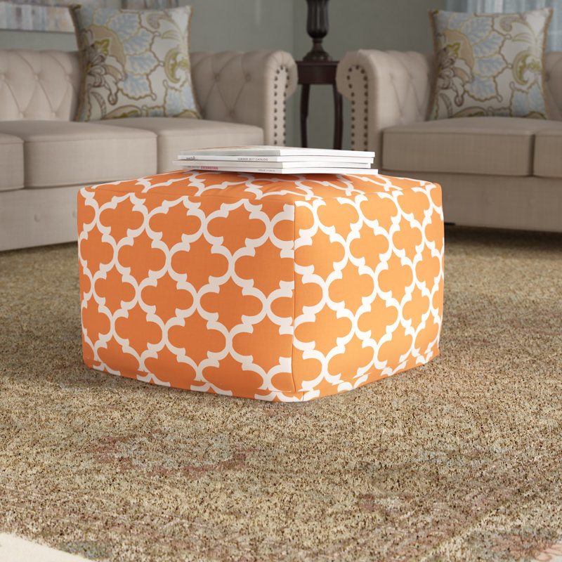 Raymon Upholstered Pouf, Peach