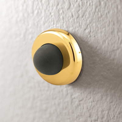 Butoir de porte mural Prime-Line, pare-chocs en caoutchouc 2 1/2 po, laiton poli (paquet de 1)
