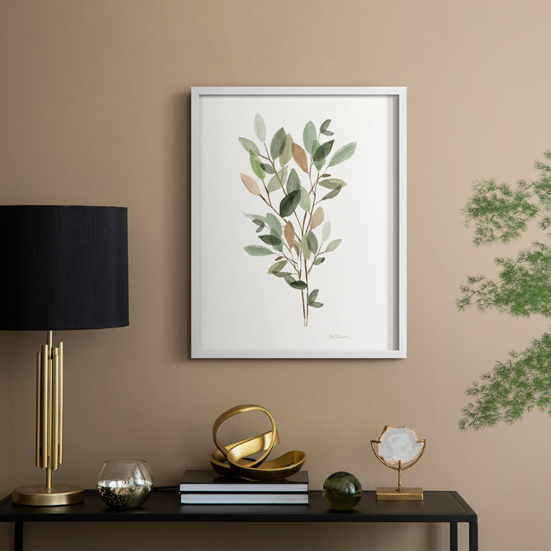 «Leafy Botanical II», reproduction encadrée - bois massif, H 21 po x l 17 po, Blanc