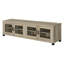 Meuble TV Heron en pin vieilli de 79 pouces (200 cm) pour téléviseurs jusqu'à 85 pouces (216 cm), console multimédia en bois d'ingénierie avec étagères réglables et portes vitrées-972771310