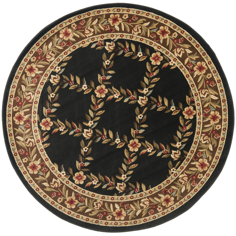 Frankie Performance Floral Rug, Round 5'3"