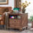 Rushville Farmhouse 2 - Drawers Nightstand with Charging Station, Tall Rustic Wood Square End Table with Open Shelf-95008835