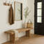 Bari Bench Approx. 78Wx14Dx18.5H Rustic Pine Wood Weathered Natural