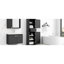 Armoire de salle de bain haute noire avec tablette réglable et tiroir inférieur central
