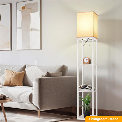 Fredy 64'' Gray Column Floor Lamp