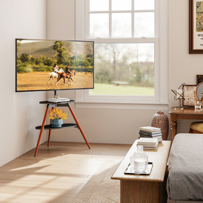 Walnut & Black Vesa TV Stand