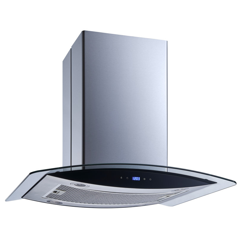  H102B Series 30" 600 CFM Convertible Island Range Hood in Stainless Steel With Filter Included