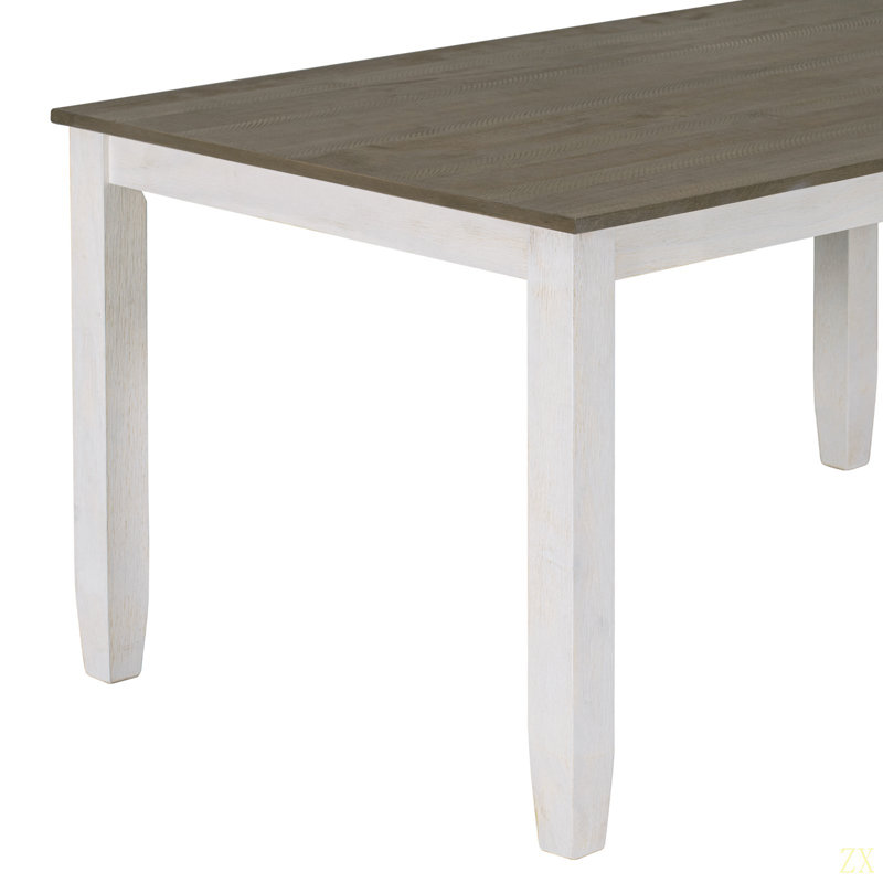 Ensemble de table de salle à manger de style rustique 6 pièces avec 4 chaises rembourrées et un banc