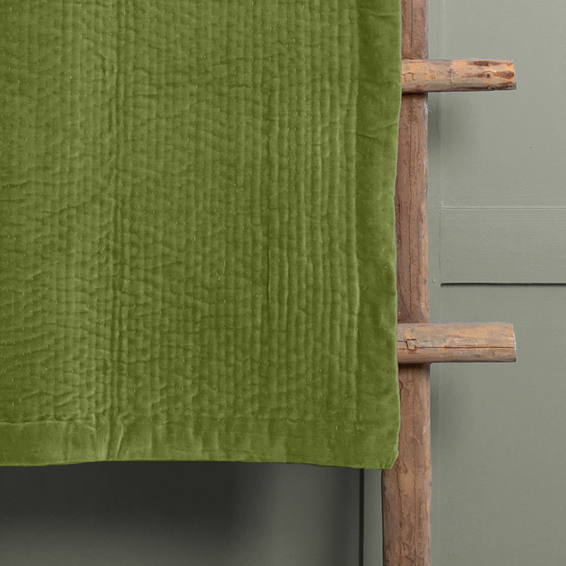 Haze Quilted Throw Blanket, Light Green