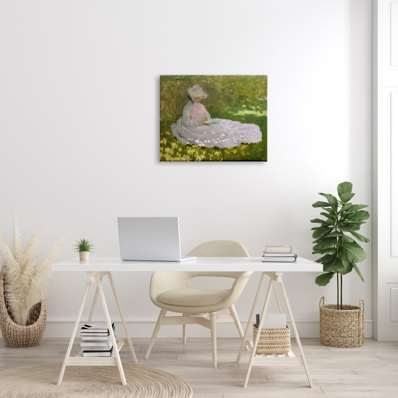 Portrait de femme au printemps classique par one1000paintings - peinture sur toile tendue, Toile tendue