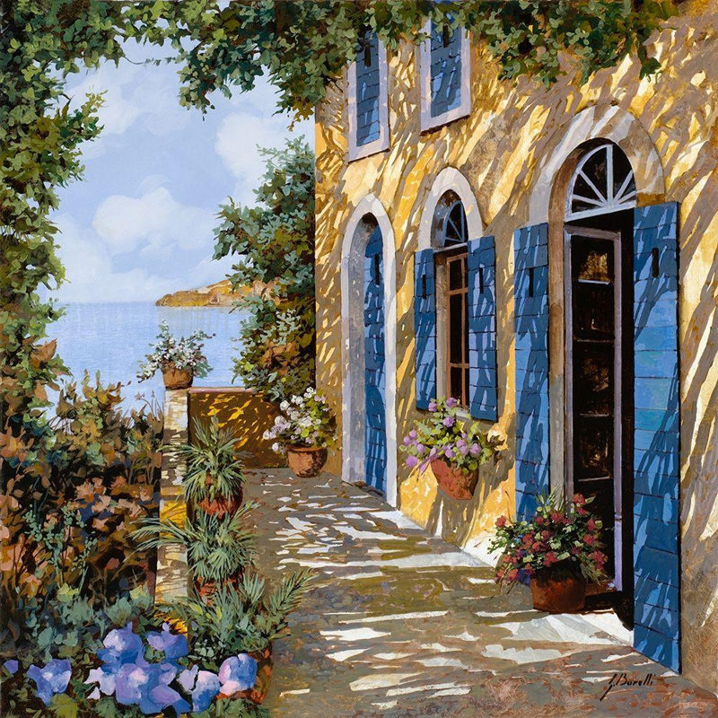 «Red Barrel Studio® Borelli, galerie Guido, art sur toile« Le Porte Blu »