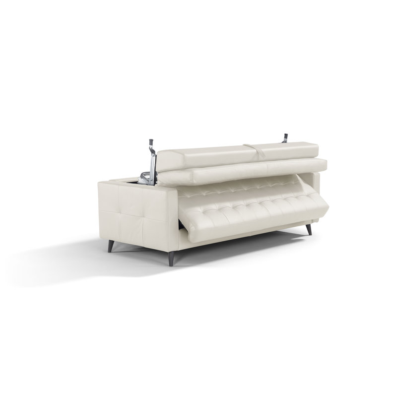 Canapé modulaire en cuir 2 pièces Belmonte, Lait