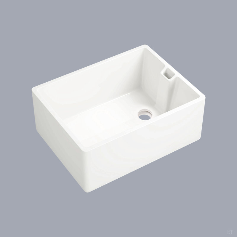 Évier de cuisine en céramique à simple cuve 23,6 "L x 18" l 23,6 "