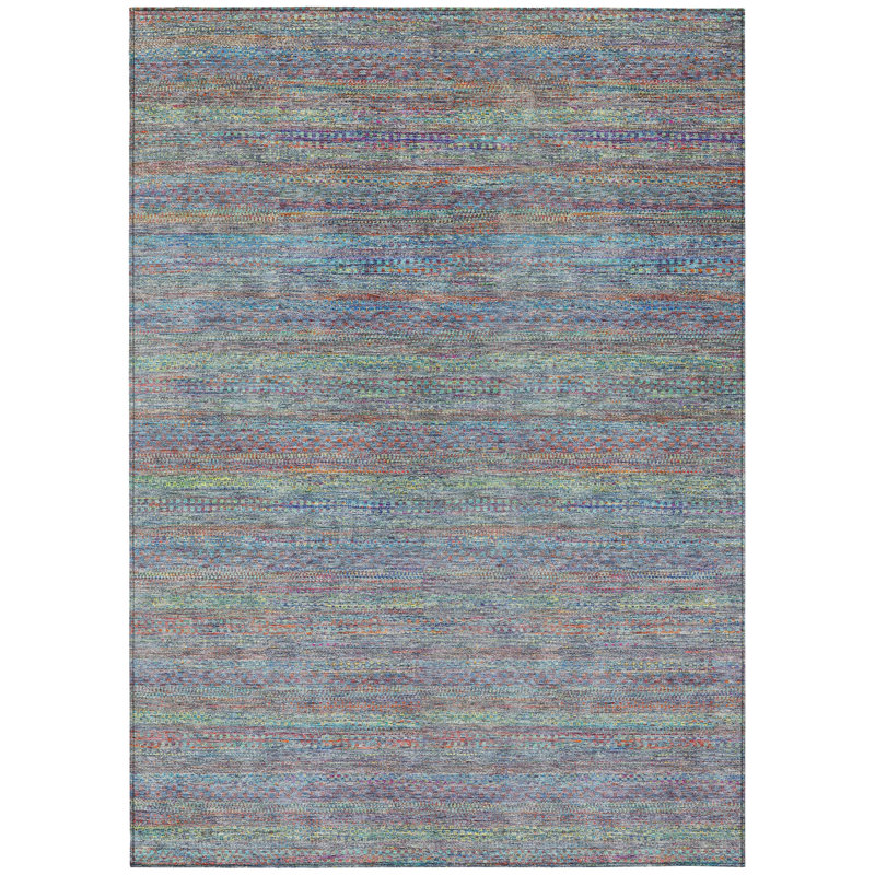 Machine Washable Indoor/Outdoor Oden ACN2148 Striped Rug, Rectangle 8' x 10'