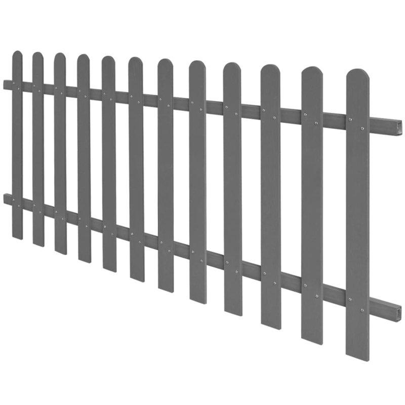 Ayia 200 cm W Fence Panels Fencing, 80cm H x 200cm W, Grey
