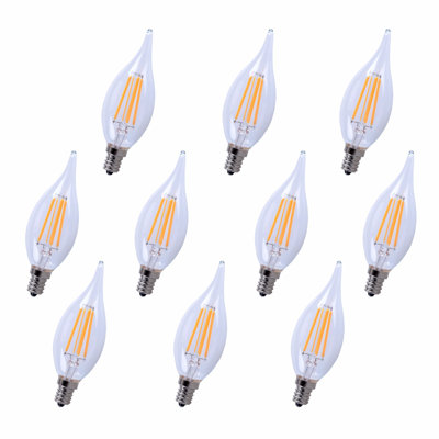 4 W (équivalent à 40 W), DEL CA10, ampoule à intensité variable, culot candélabre de type E12