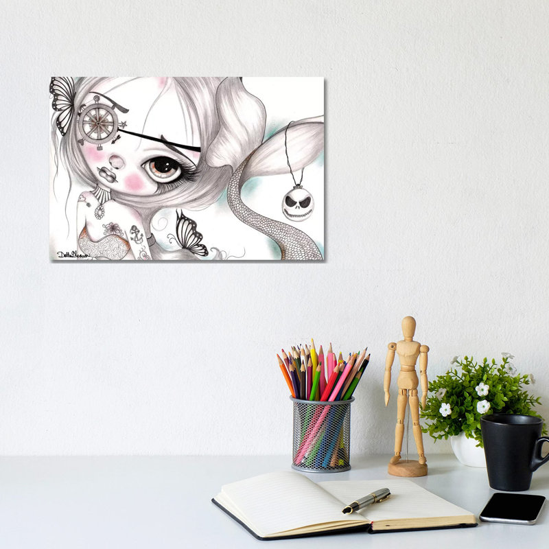 The Mermaid by Dottie Gleason - Wrapped Canvas Gallery-Wrapped Canvas Giclée, 20.32 cm H x 30.48 cm W