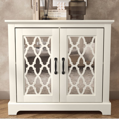 Chessani 32'' Tall 2 Door Mirrored Accent Cabinet