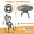 5-Piece 47.24" Round Outdoor Dining Set with Umbrella Hole, 4 Dining Chairs, 15.35" Seat Width-265976407