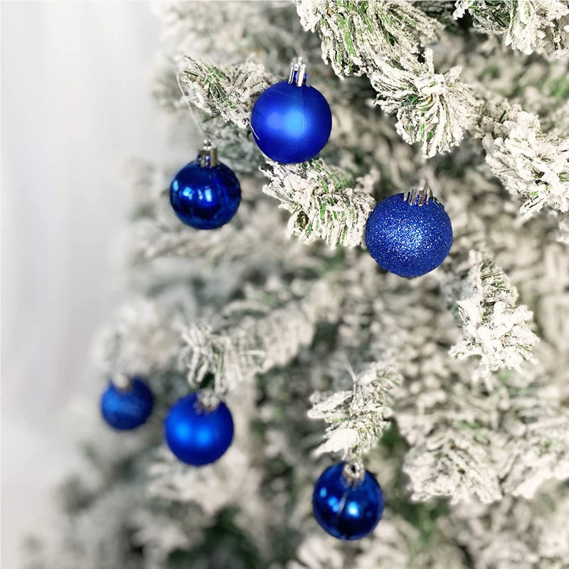 Ensemble 24 pièces d'ornement boule de Noël, Bleu