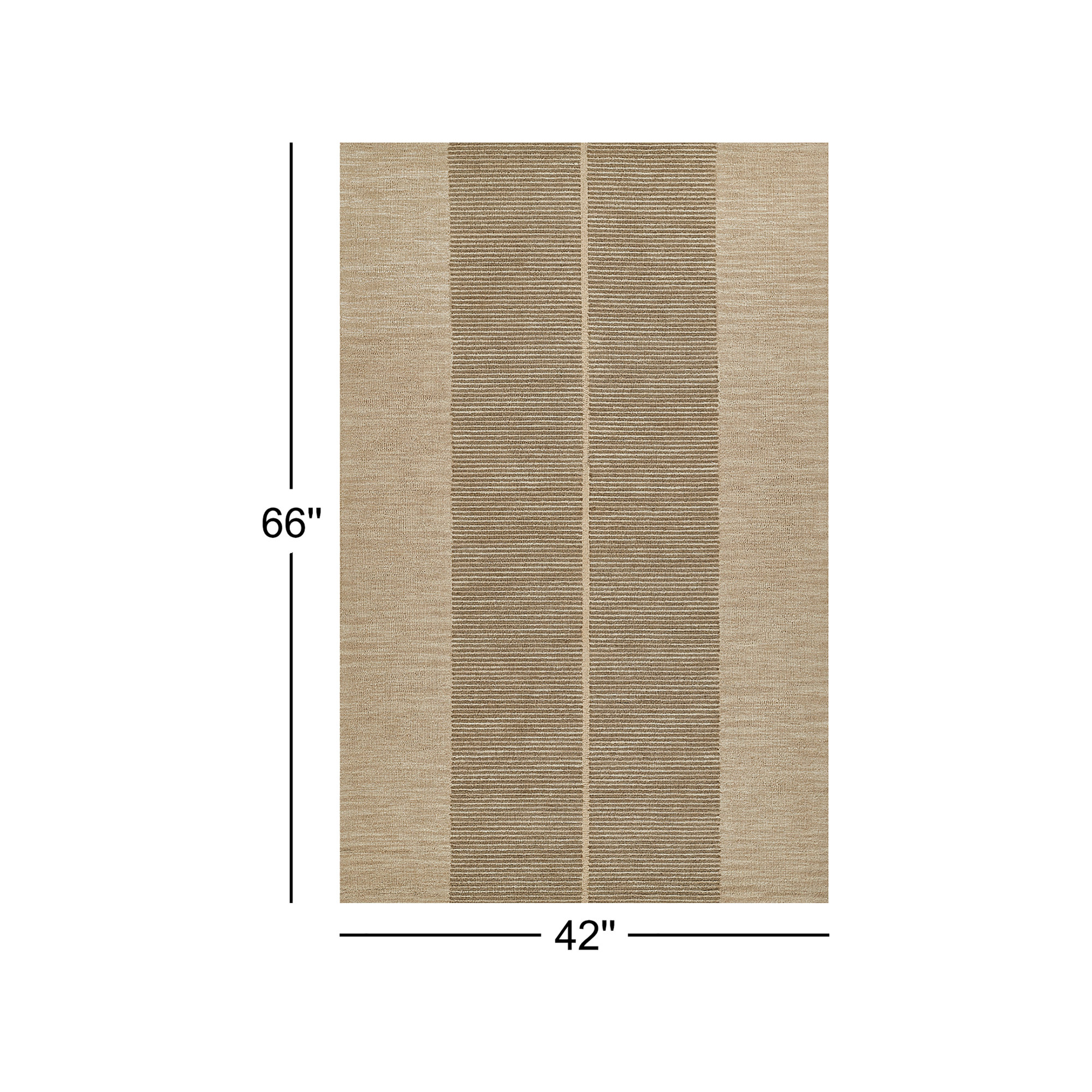 Hand Tufted Wool Beige Rug, Rectangle 3'6" x 5'6"