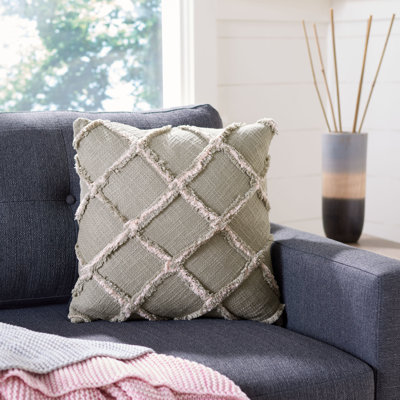 Ashlin Fringed Cotton Throw Pillow