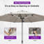 Parasol de marché rond semi-automatique 11,5 pi, pôle argent, rond, pour terrasse, beige-149625060-155071280