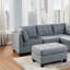 Canapé modulaire modulaire en L 6 pièces gris