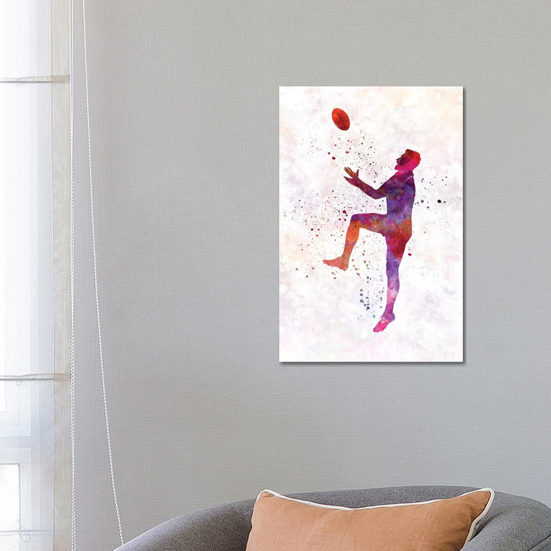 Rugby Man Player In Watercolor I by Paul Rommer - Gallery-Wrapped Canvas Giclée on Canvas, No Frame
