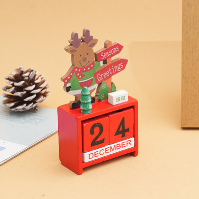 Calendrier de compte à rebours en bois