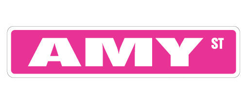 Plaque de rue Amy en plastique robuste 8 po x 36 po