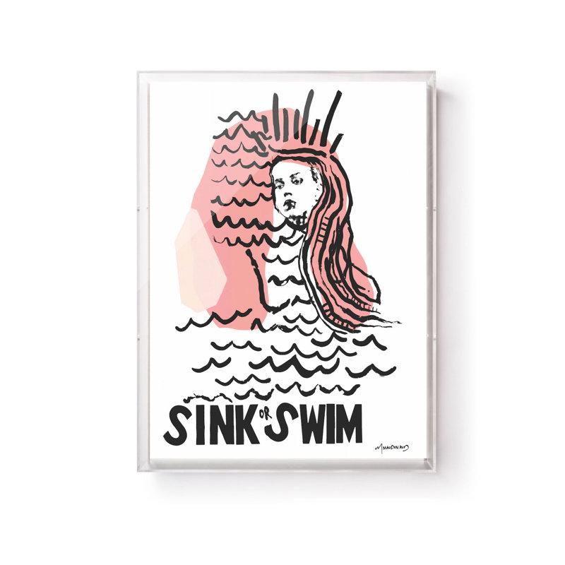 «Sink or Swim» par Maggie Macdonald, Boîte-cadre, H 16 po x l 20 po