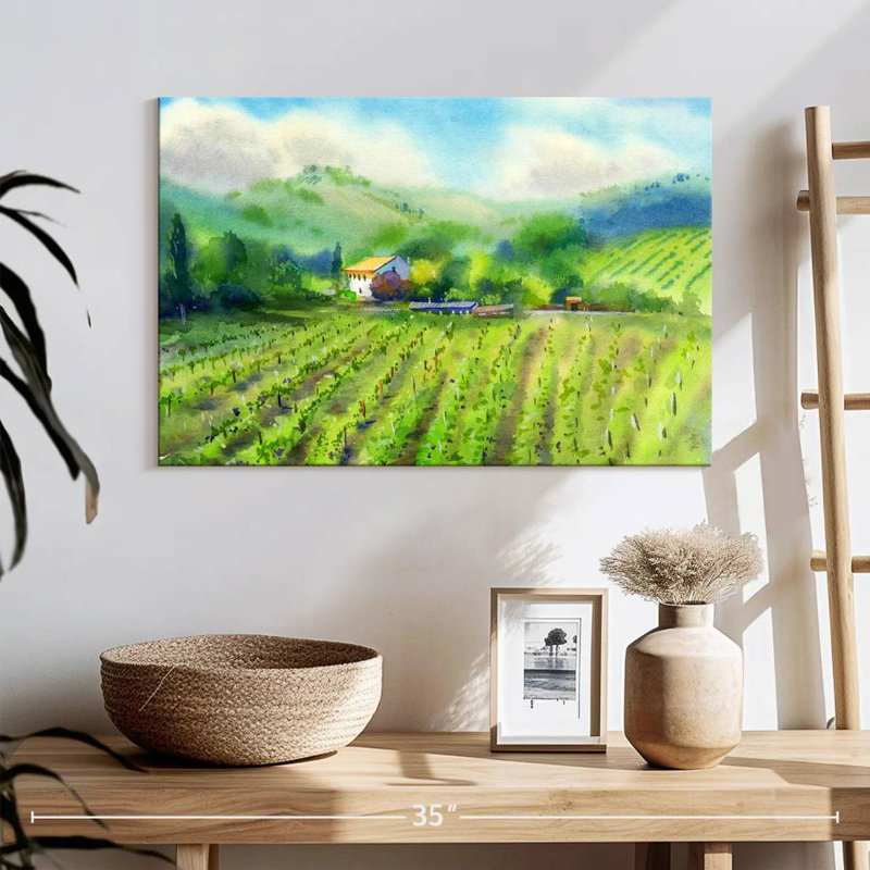 Paysage viticole, H 16 po x l 24 po