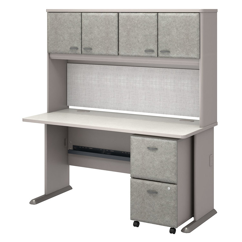 Bureau avec huche Series A, Étain spectre blanc