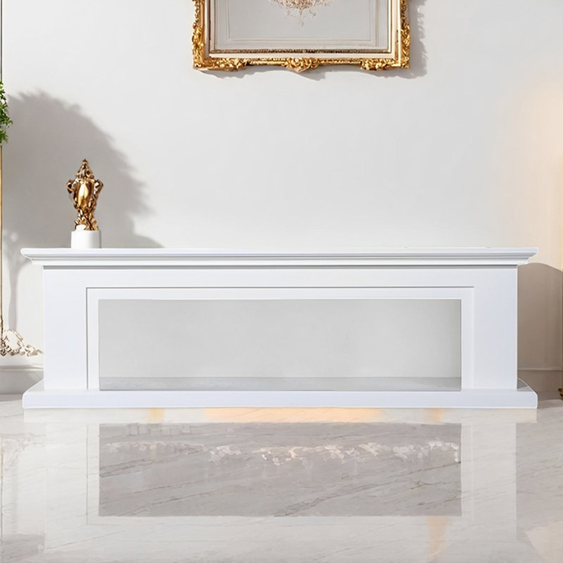 European light luxury simple fireplace, White