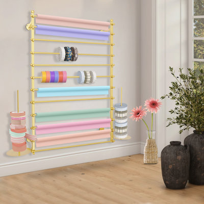 Wall-Mounted Display Rack Wrapping Paper Ribbon Holder