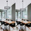 Lustre tambour Modern Farmhouse avec abat-jour blanc - luminaire suspendu 5 lumières pour salle à manger, îlot de cuisine, chambre à coucher, vestibule - hauteur réglable et plafond incliné compatible-1536813482