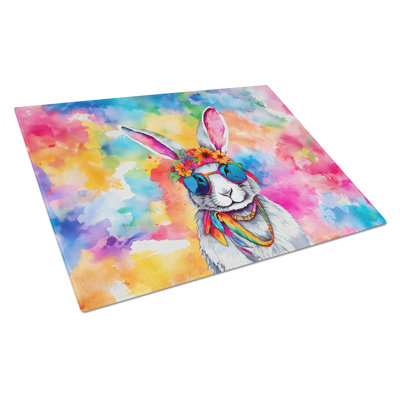 Hippie Animal Rabbit Glass Cutting Board