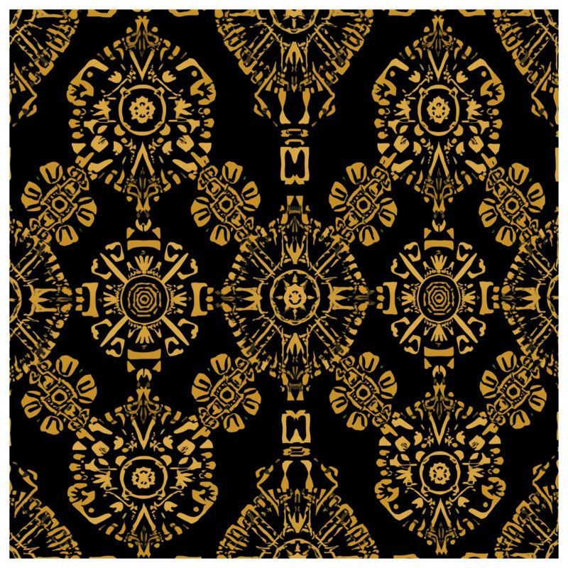 Couvertures ornées à motif doré, L 50 po x H 60 po