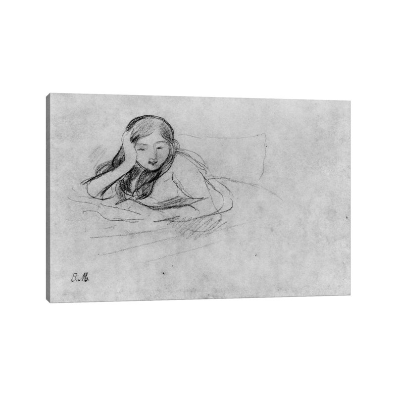 Young Girl Reading, 1889 by Berthe Morisot - Wrapped Canvas Print, 66.04 cm H x 45.72 cm W x 3.175 cm D