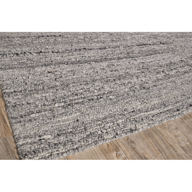 Borelli Wool Area Rug in Light Gray, Rectangle 8' x 10'