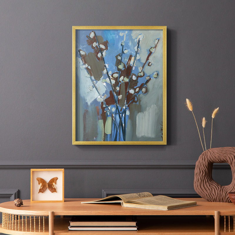 Winter Willow I, reproduction encadrée - bois massif, Or, H 10 po x l 8 po
